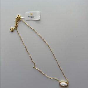 Kendra Scott Gold Necklace with White Stone